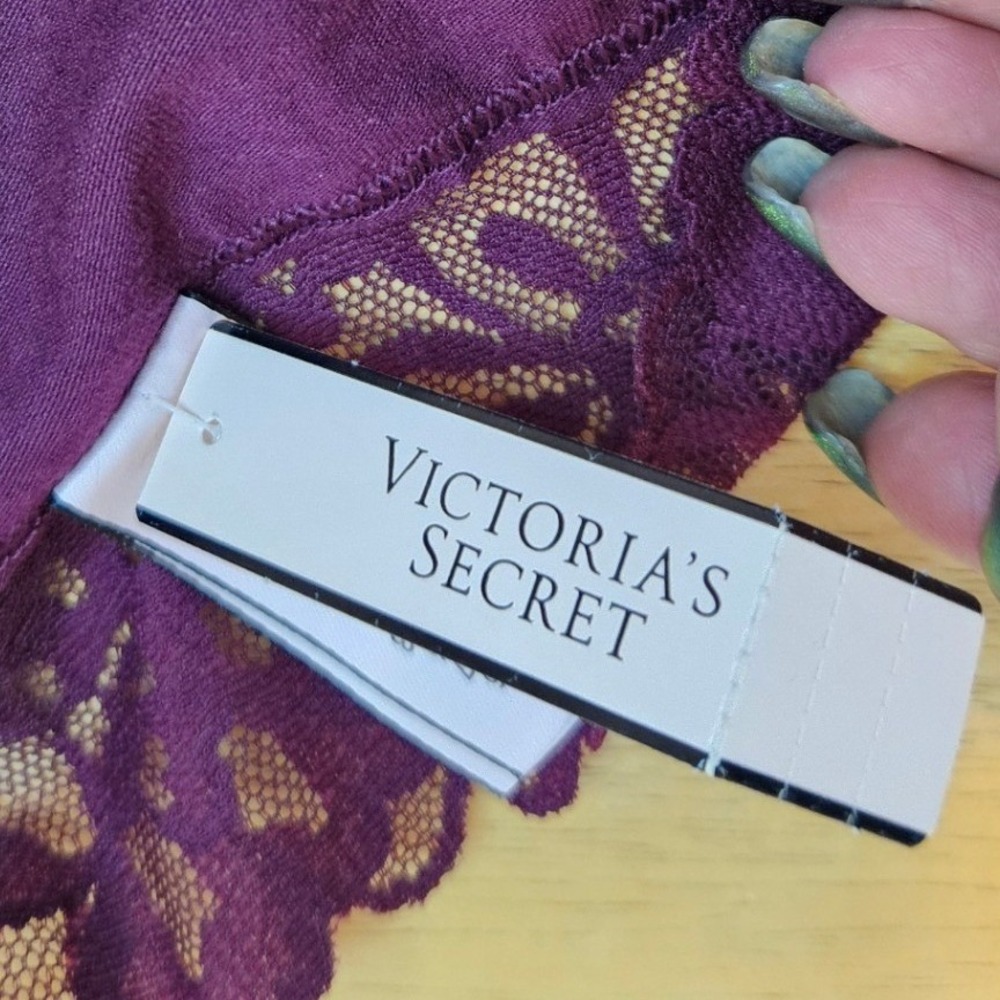 Victoria's Secret Plum Purple Lace Trim High-Leg Brief Panty XL 395077-BPV - Picture 4 of 4